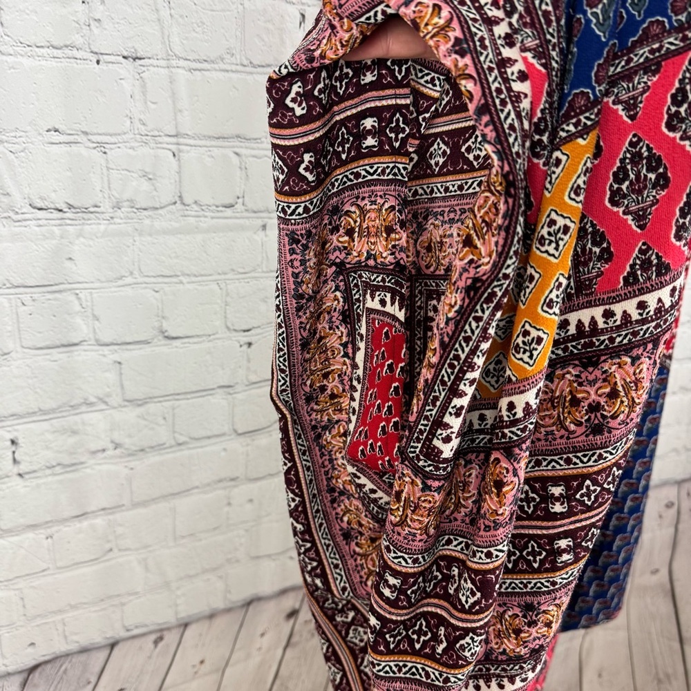 Umgee Boho Multicolored Open Front Kimono Size Me… - image 5